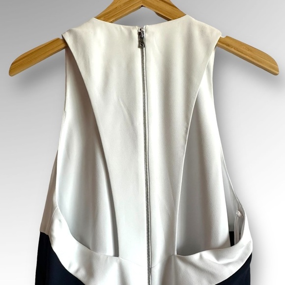 Alice + Olivia Maya Colorblock Racerback Dress Navy/White Tank Dress Size S/P - Picture 5 of 9